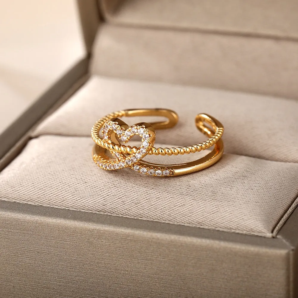 Vintage Opal Rings For Women Stainless Steel Sun Rings