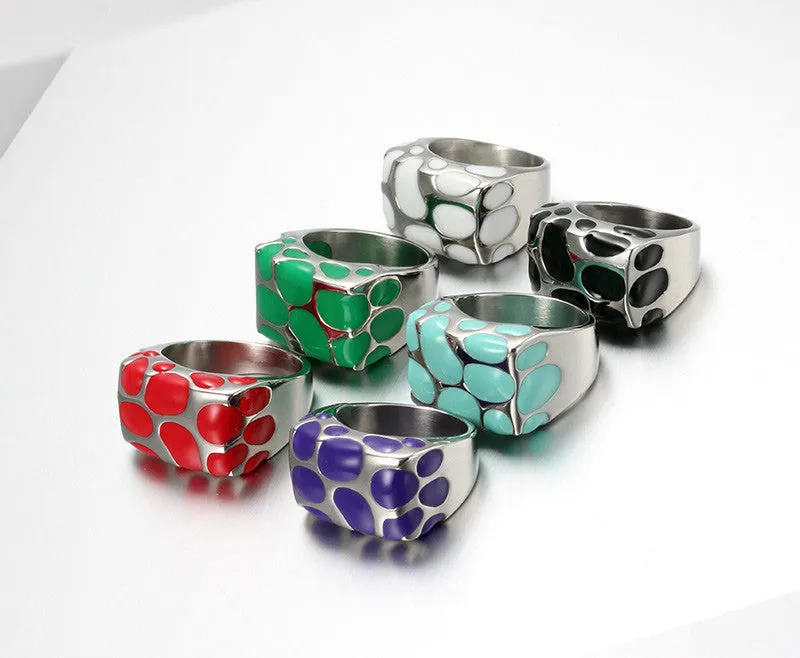 Wedding Rings Stainless Steel Men And Women Wedding Rings Stainless Steel Enamel Ring Jewelry