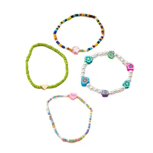 Whimsical Charm Pearl and Bead Bracelet Set