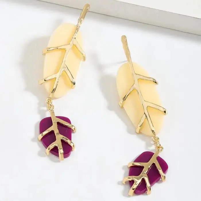 White & Red Classy Formal Earrings