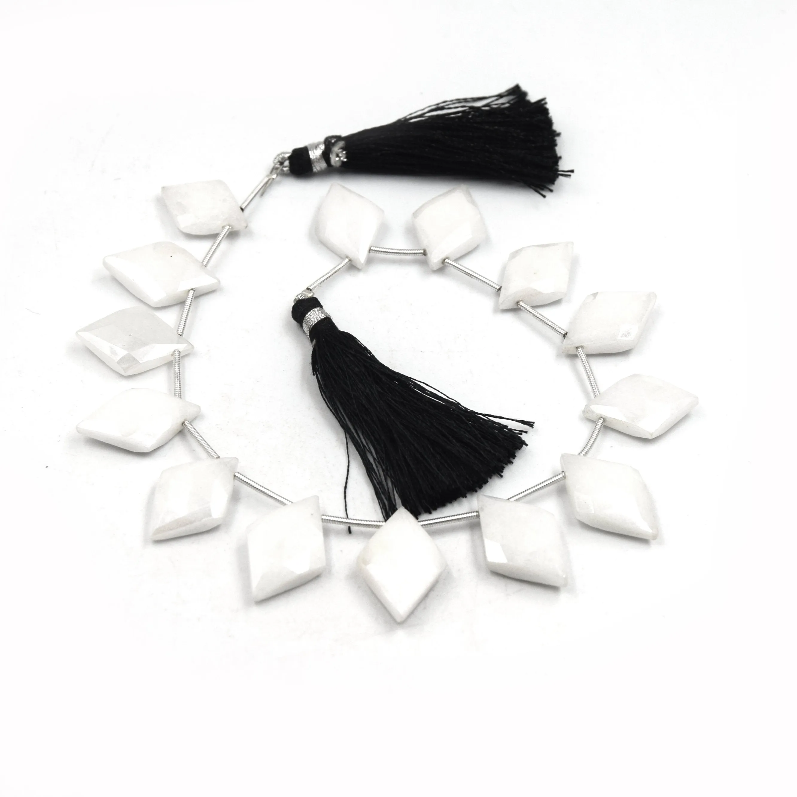 White Beryl Beads | 14mm x 20mm Diamond Shaped High Quality Semi Precious Indian Gemstone Beads | Sold By the Strand