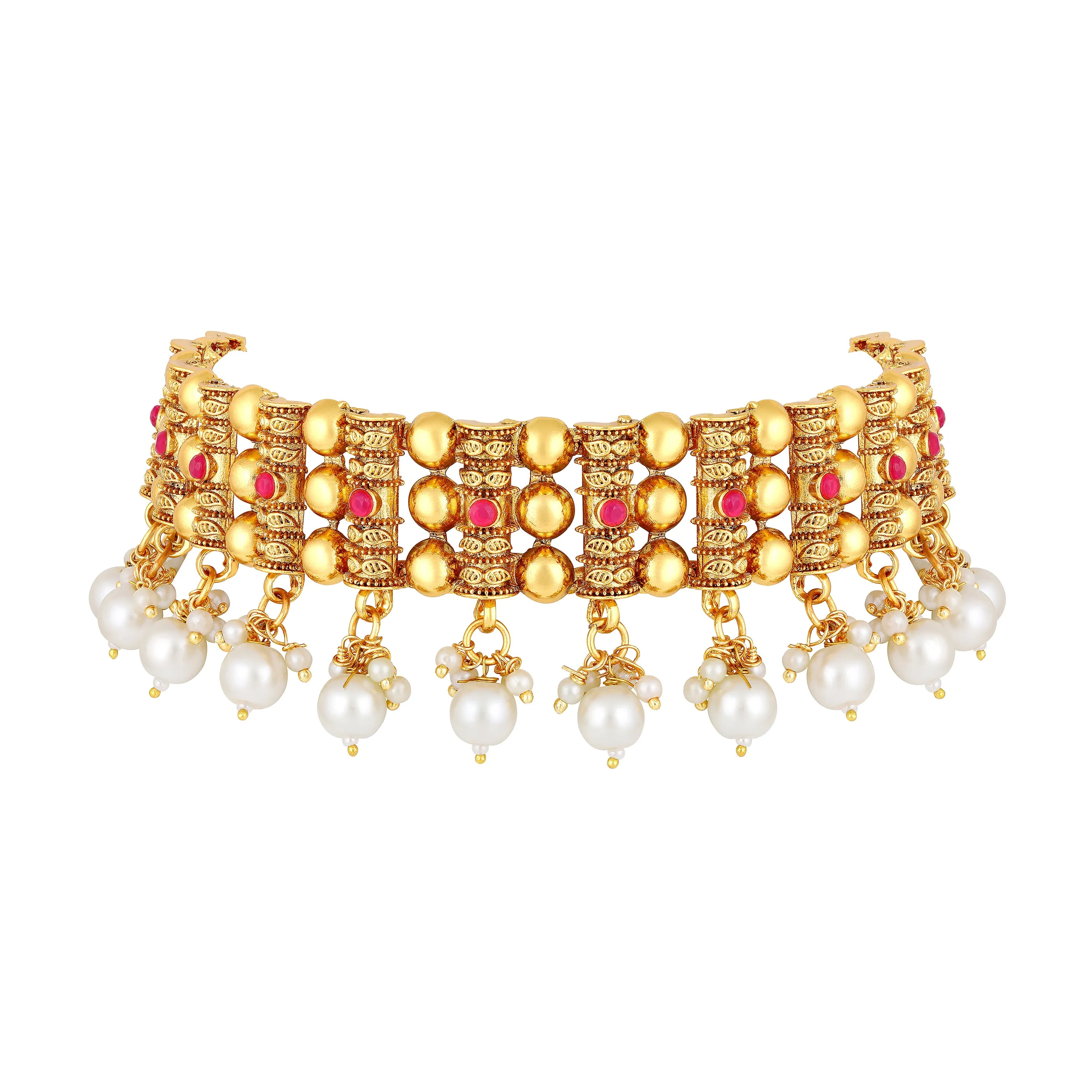 White Kundan Chokar Necklace Set