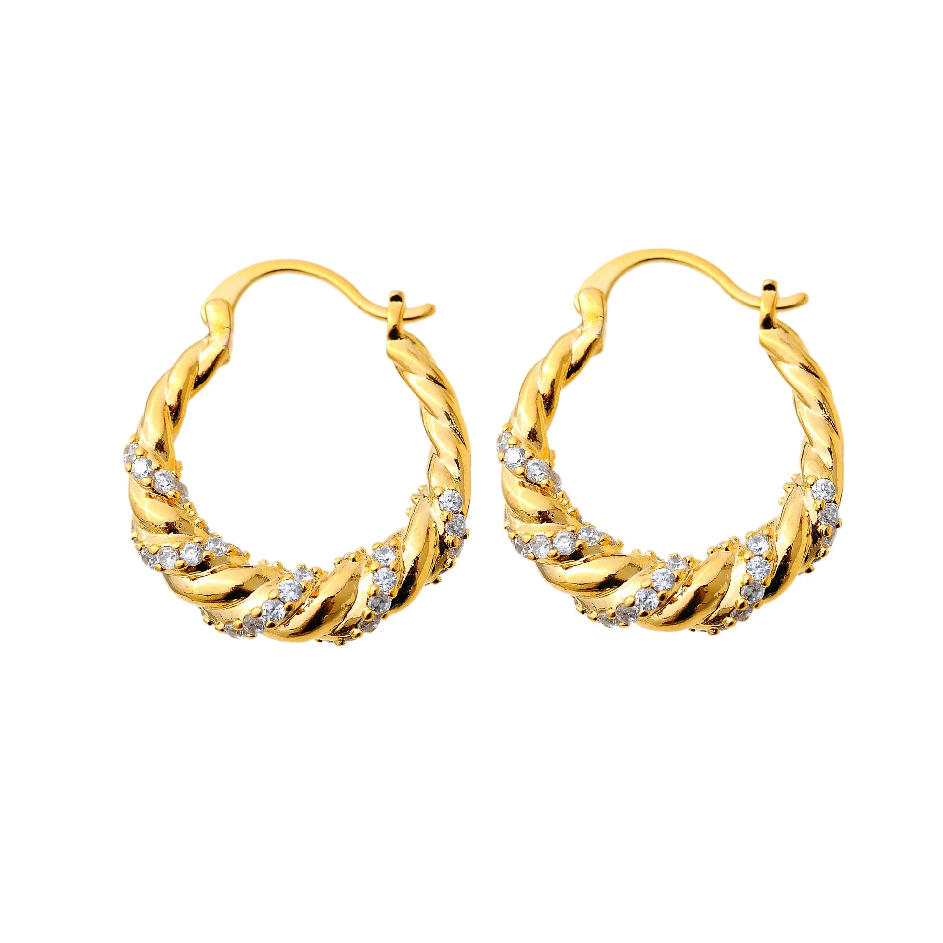Wholesale  Golden Zircon Earrings  Elegant Elegant Earrings Women's  Ear Ring Ear Buckle