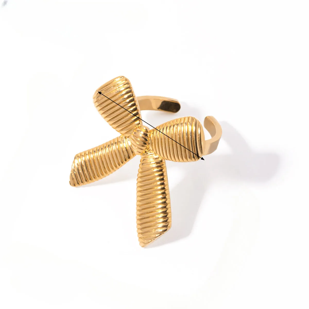 Wholesale Personalized Versatile 18k Gold Stainless Steel Bow Ring