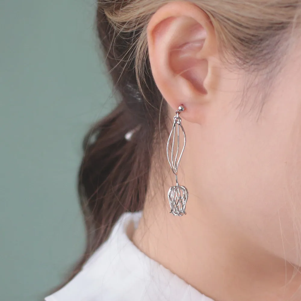 Wire Tulip Drop Earrings