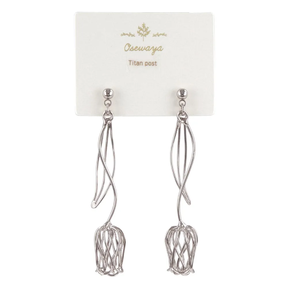 Wire Tulip Drop Earrings
