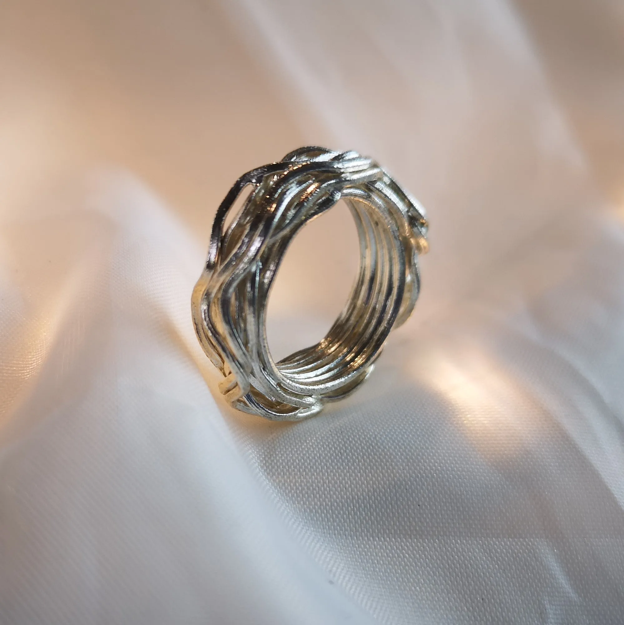 Wired Silver Ring