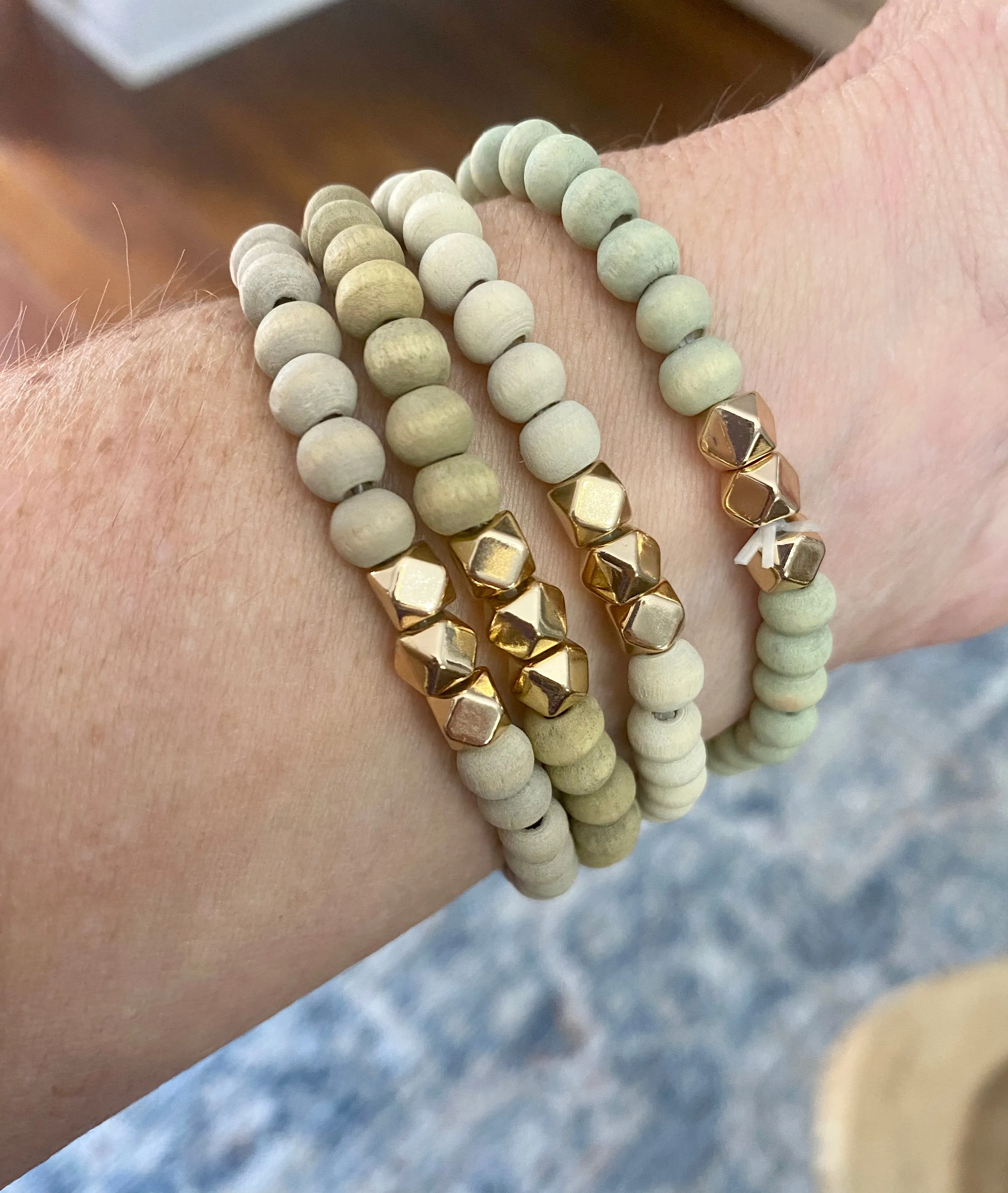 Wooden Beaded Apple Watch Elastic Band