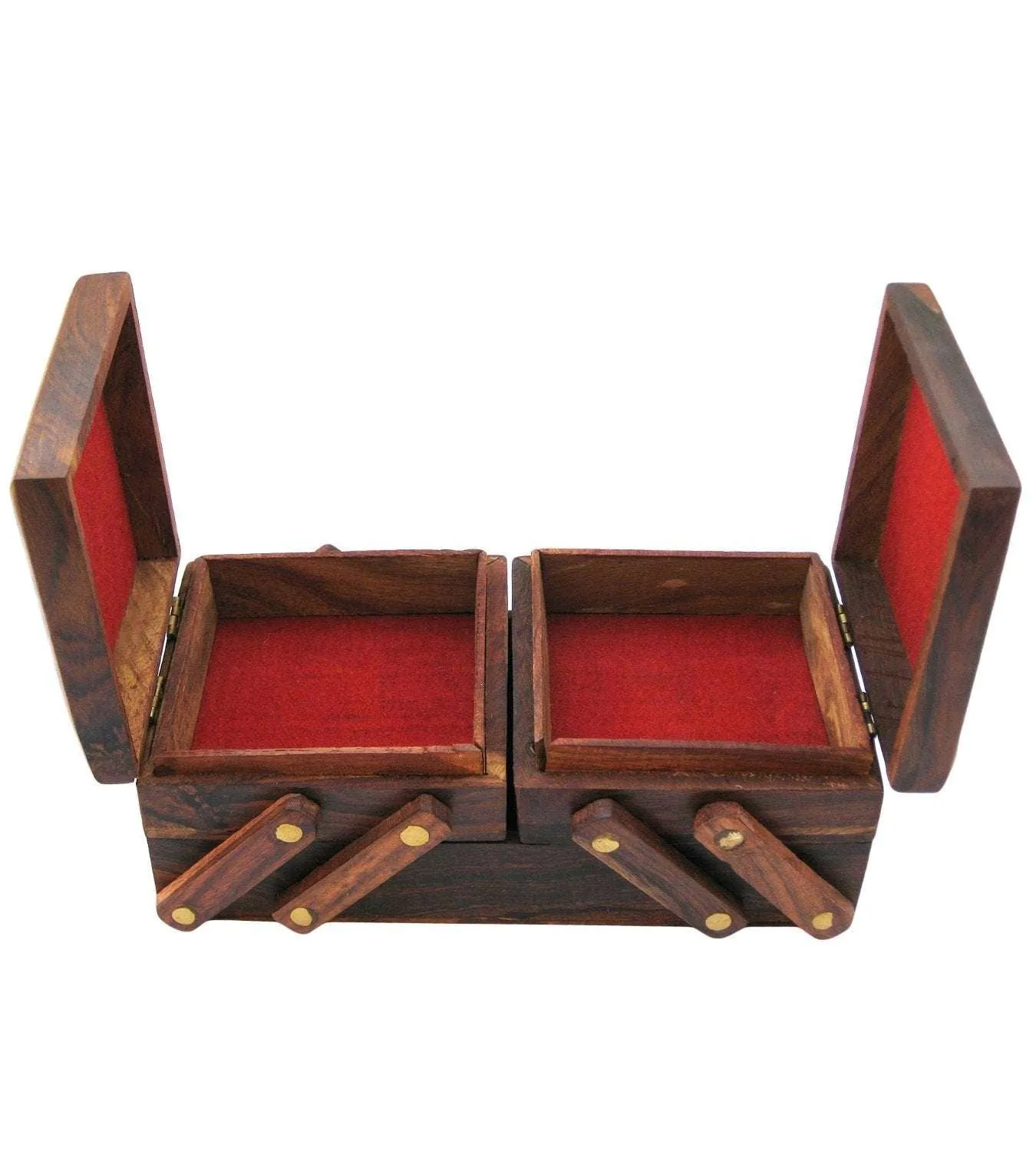 Wooden Handmade Carving Brass Jewellery Box