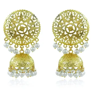 Yellow Chimes Latest Stylish Contemporary Pearl Jhumka Earrings for Women and Girls