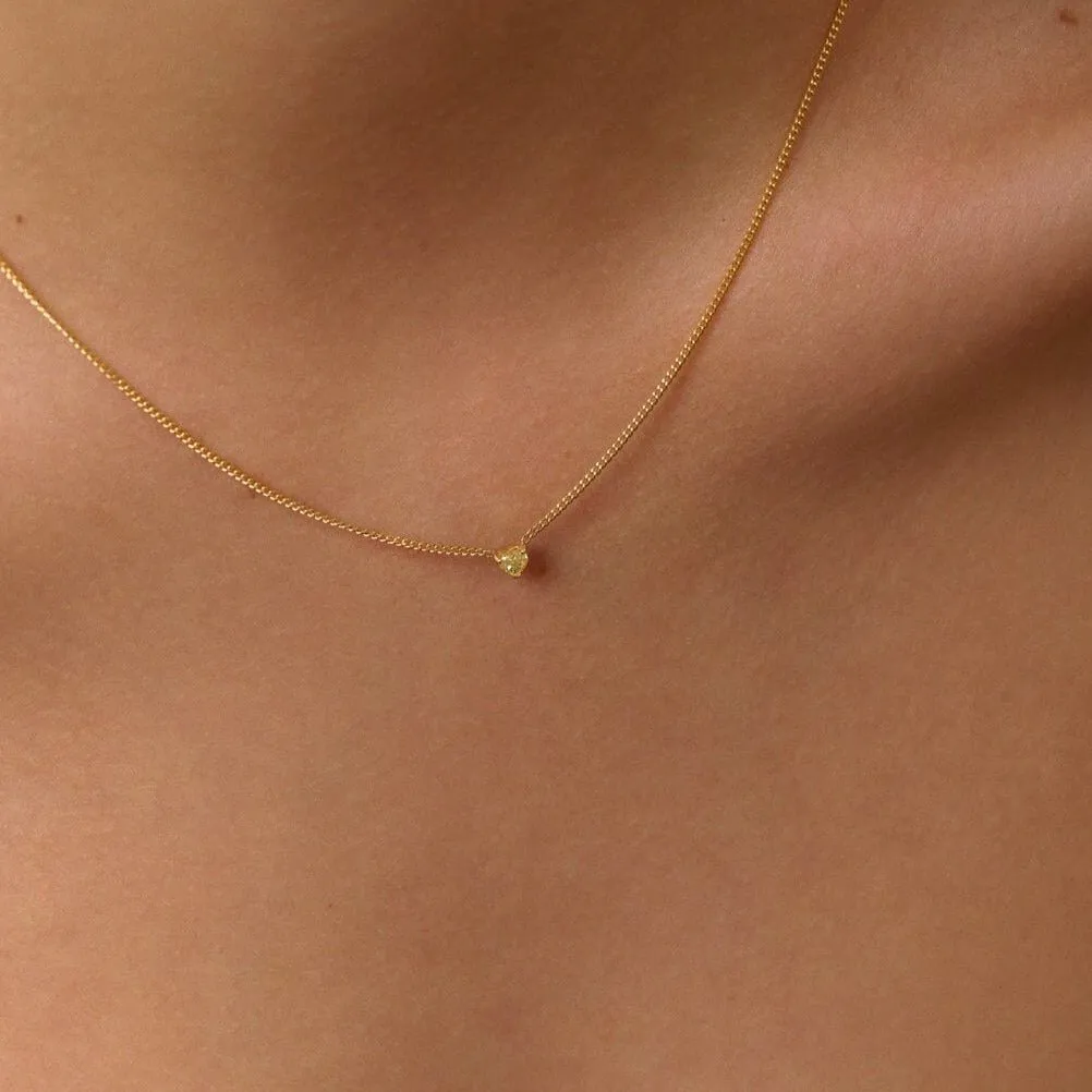 Yellow Gold Yellow Diamond Heart Necklace - Limited Edition